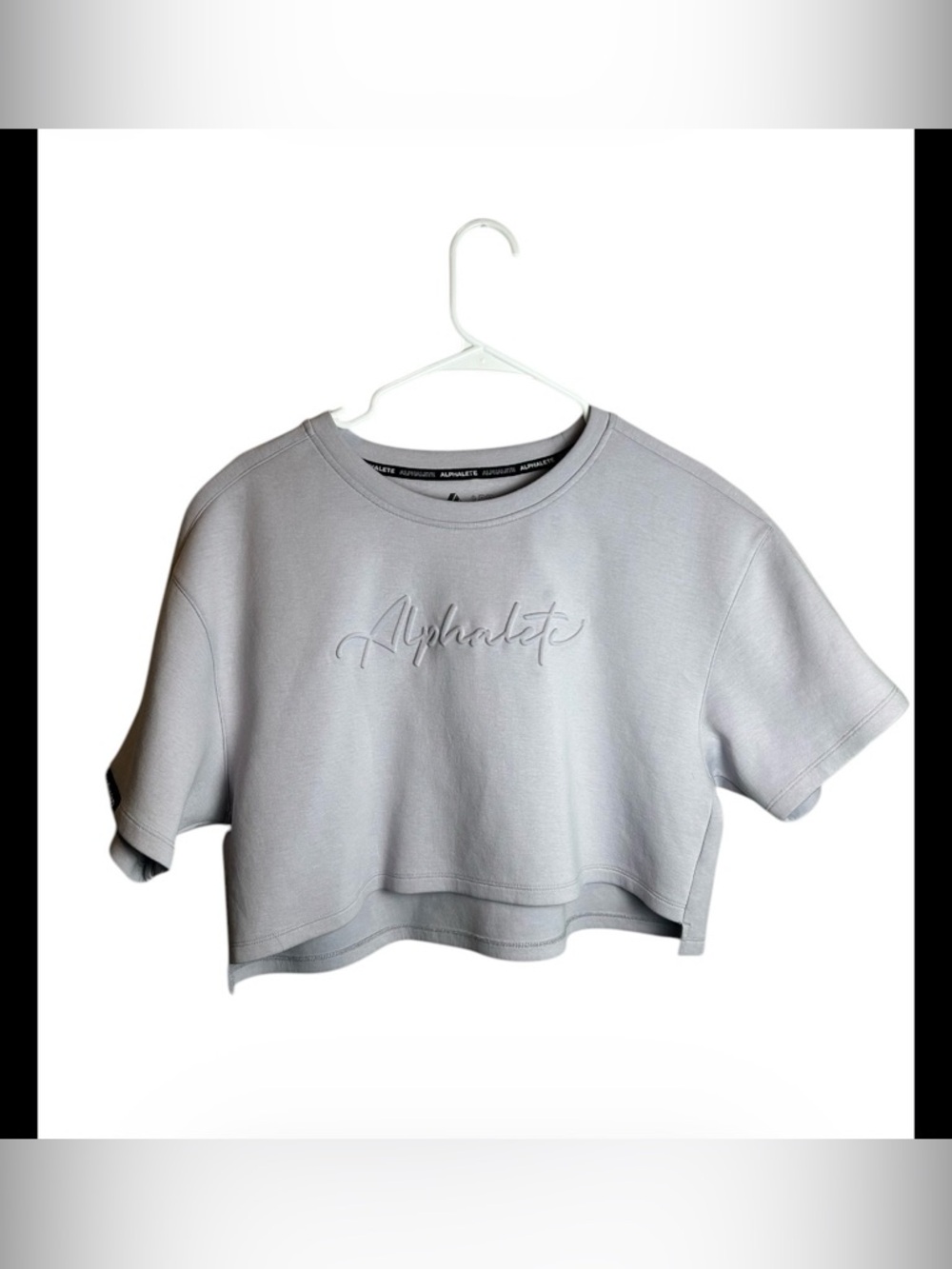 Alphalete ELMTS Lavender Short Sleeve Crop Pullover Size Large
